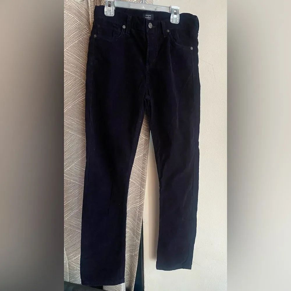 Citizens of Humanity Jeans Womens Navy Harlow Ankle Mid Rise Slim Corduroy Sz 26 - Picture 2 of 13